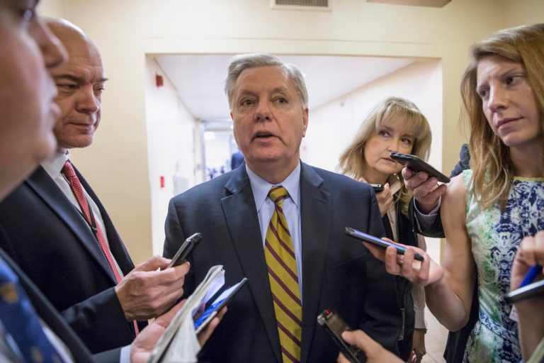 Sen. Lindsey Graham, R-S.C., washed his hands of the controversy surrounding President-elect Donald Trump naming former Breitbart News CEO Stephen K. Bannon as chief White House strategist. (AP Photo/J. Scott Applewhite, File)