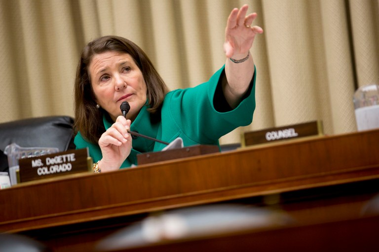Rep. Diana DeGette, D-Colo., led off a hearing on superbugs in the House Energy & Commerce Committee by pushing for the Senate to approve a package of biomedical research. 