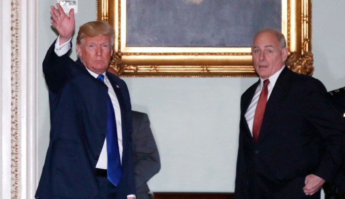 President Trump thanked "General John Kelly, who is doing a fantastic job, and all of the Staff and others in the White House, for a job well done." (AP Photo/Alex Brandon)