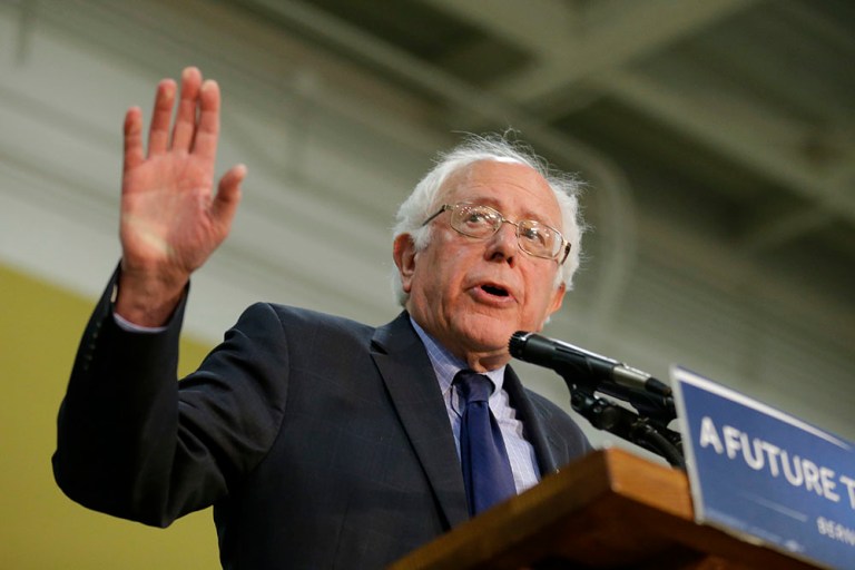 Sanders' path to the Democratic nomination has become mathematically implausible but the Vermont senator is remaining in the race to influence the party platform. (AP Photo/Michael Conroy)