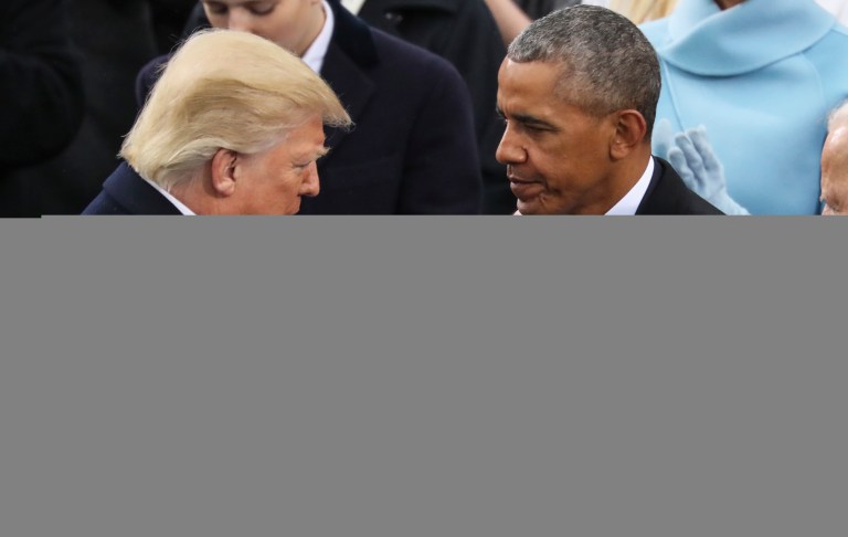President Trump accused his predecessor, Barack Obama, of wiretapping Trump Tower during the campaign in October, in a series of tweets Saturday morning. (AP Photo/Andrew Harnik)