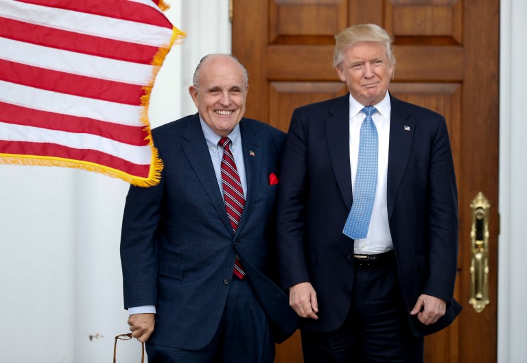 Denial contradicts Giuliani's previous statements that Trump asked him to set up a commission on how to ban certain immigrants. (AP Photo/Carolyn Kaster)