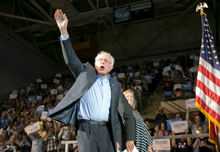 The Vermont senator's win in Maine caps a good weekend for him, after victories in Kansas and Nebraska. (AP Photo/Robert F. Bukaty/File)