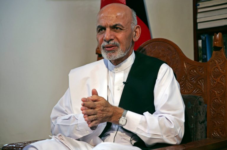Afghan presidential candidate and former Finance Minister Ashraf Ghani Ahmadzai speaks during an interview with The Associated Press at his residence in Kabul, Afghanistan, Monday, July 14, 2014. Ahmadzai said that a U.S.-brokered deal for a full ballot audit pulled the country back from the brink and put government legitimacy back on track. (AP Photo/Massoud Hossaini)