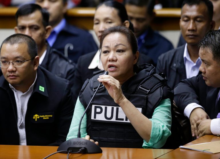 Janet Lim Napoles testifies in suburban Pasay city, south of Manila, Philippines.Â The Justice Department is seeking to recover $12.5 million worth of goods from Napoles.Â (AP Photo/Bullit Marquez)