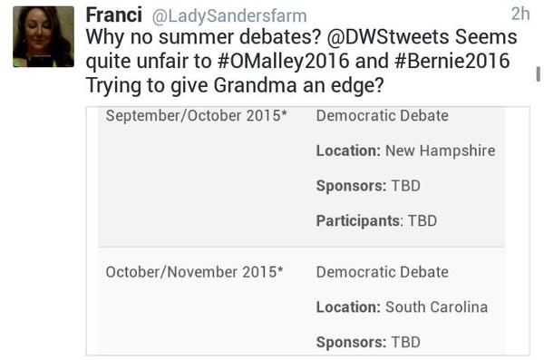 Debbie Blocks Tweeter Who Questioned Dem Debate Schedule