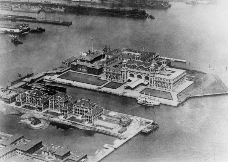 A view of Ellis Island, New York, in 1927. The opening of Ellis Island coincided with a shift of immigration from northwestern Europe to southern and eastern Europe. (AP Photo)