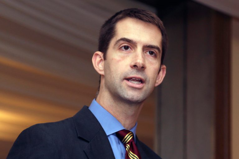 ÃÂ Rep. Tom Cotton, R-Ark., speaks at a meeting of university officials in Little Rock, Ark. (AP/Danny Johnston)