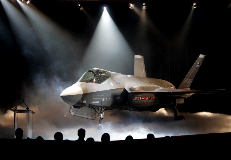 In this July 7, 2006, file photo, the Lockheed Martin F-35 Joint Strike Fighter is shown after it was unveiled in a ceremony in Fort Worth, Texas. (AP Photo)Â 