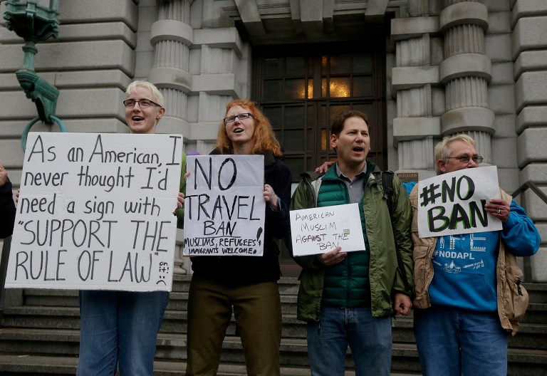President Trump's administration said in court documents on Thursday it wants an end to the legal fight over its ban on travelers from seven predominantly Muslim nations and will instead issue a replacement ban. (AP Photo/Jeff Chiu, File)