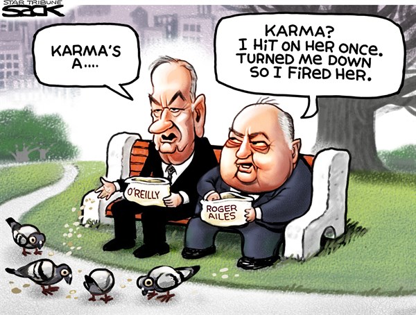 Editorial cartoon: Karma’s a …