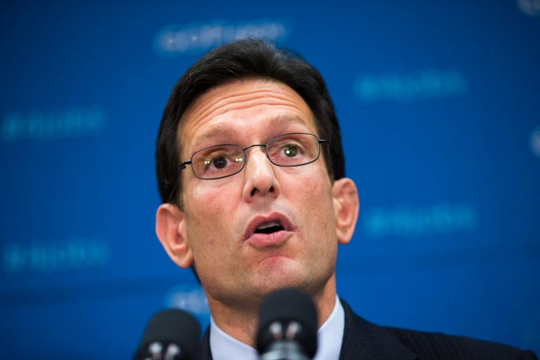 House Majority Leader Eric Cantor, R-Va., and GOP leaders talk to reporters following a Republican strategy session at the Capitol, in Washington, Tuesday, Sept. 10, 2013. (AP Photo/J. Scott Applewhite)