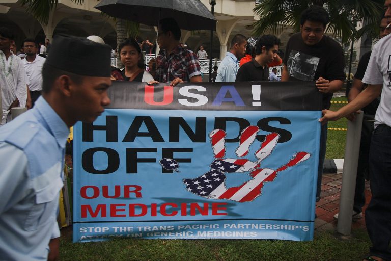 Governments that sign on to the trade deal could be forced to grant pharmaceutical companies additional patents for changes to their products, even if a change doesn't do anything,Â Doctors Without BordersÂ said.Â The process is called evergreening and is a way to delay entry of much cheaper generic copycat versions of a brand name drug. (Getty Image)
