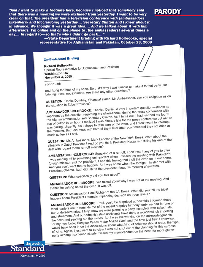 Amb. Holbrooke Dodges The Question