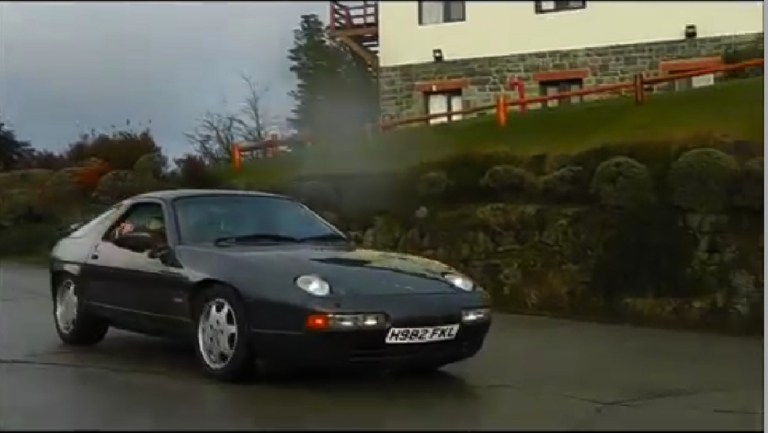 In this screenshot from a Sept. 2014 video provided by Autoblog.com.ar, a Porsche with license plate H982 FKL, which was used by the BBC television program 