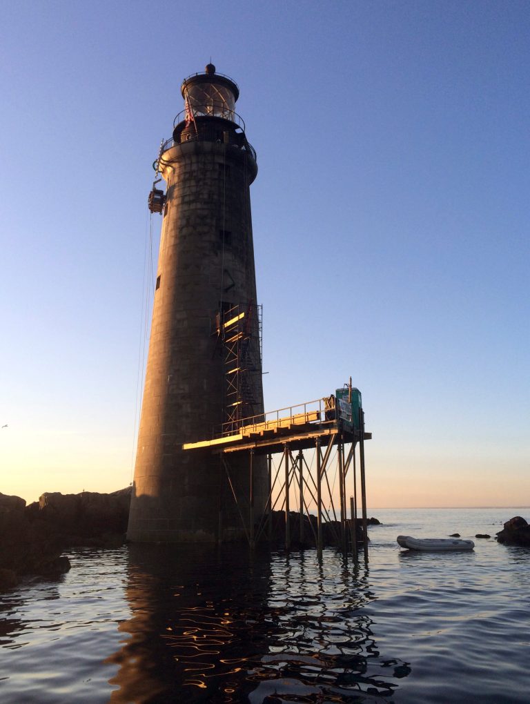 This 2014 photo provided by Dave Waller shows the Graves Island Light Station on the outermost island of the Boston Harbor Islands. Waller bought the lighthouse at auction in 2013 for $933,888 and wants to convert it into a second home and vacation rental. (AP Photo/Dave Waller)