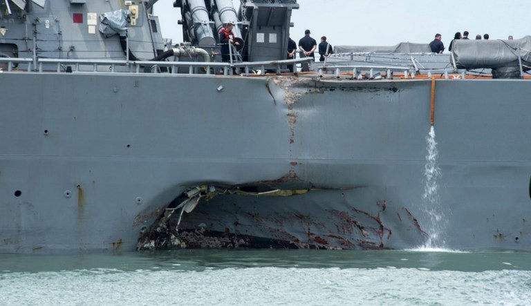 The destroyer USS John S. McCain (pictured above) collided with the merchant vessel Alnic MC on Aug. 21, killing 10 sailors. (Mass Communication Specialist 2nd Class Joshua Fulton/U.S. Navy via AP, File)