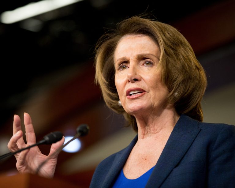 House Minority Leader Nancy Pelosi of California speaks at a news conference on Capitol Hill in Washington. Growing Democratic opposition to the nearly $612 billion defense policy bill is casting doubt on its outcome in the House this week. President Obama has threatened to veto the bill, which historically has garnered overwhelming bipartisan support. (AP Photo/Andrew Harnik, File)