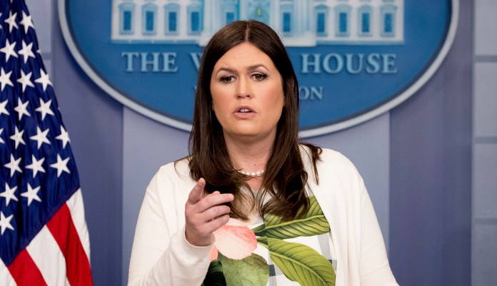 White House deputy press secretary Sarah Sanders said, "Frankly, I think Republicans are going to get tired of winning at some point if the Democrats don't ever get an agenda." (AP Photo/Andrew Harnik)