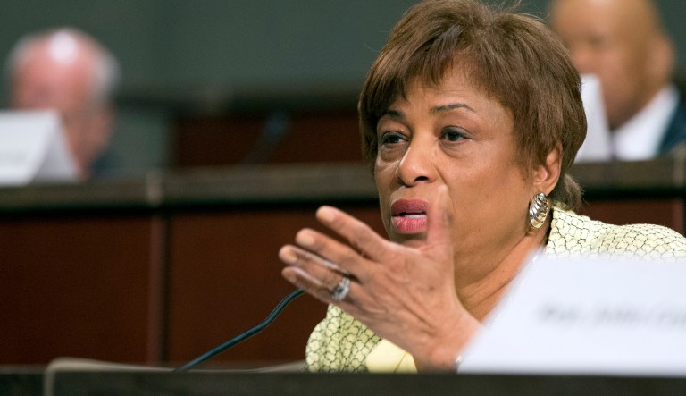 Rep. Brenda Lawrence, D-Mich., a former harassment complaint investigator for the federal government who is now leading House efforts to educate the public on how to prevent sexual assault, will keep Marshall on payroll despite the allegations. (AP Photo/Andrew Harnik)