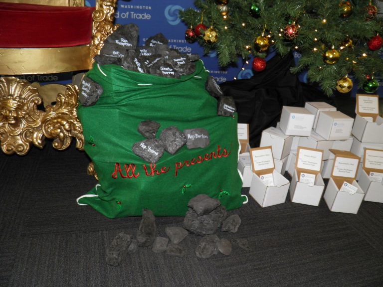 Lumps of coal delivered to Congress