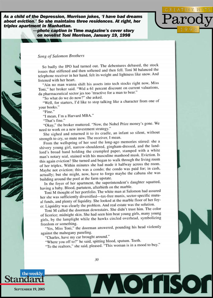 “Song of Salomon Brothers”