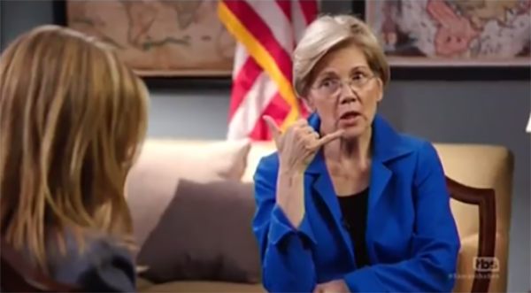 Sen. Elizabeth Warren, D-Mass., had a fake phone conversation with late night show host Samantha Bee. (Screen shot)