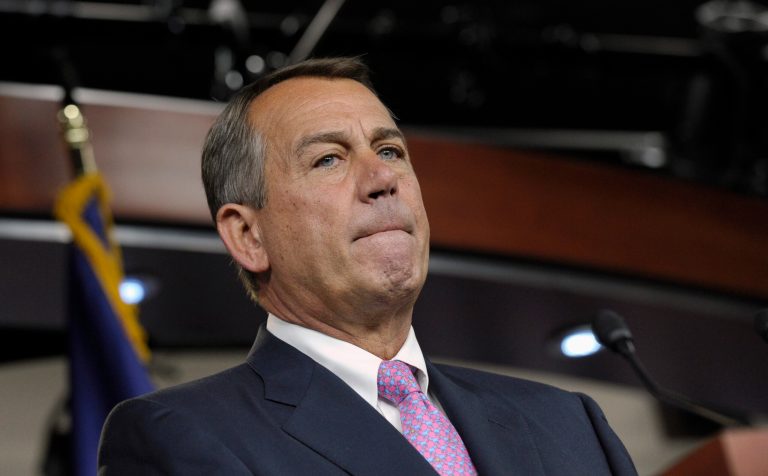 House Speaker John Boehner, R-Ohio, addresses a news conference on Capitol Hill in Washington on Thursday. (AP Photo/Susan Walsh)