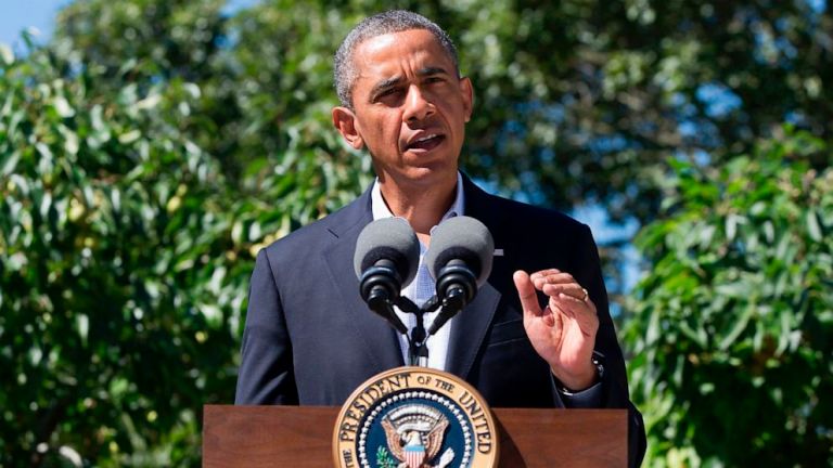 President Obama makes a statement to the media regarding events in Egypt, from his rental vacation home in Chilmark Mass., on the island of Martha's Vineyard, on Aug. 15, 2013. Jacquelyn Martin/AP Photo