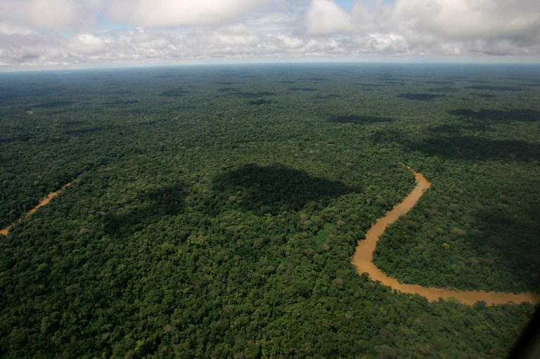 FILE - In this May 17, 2007, file photo, An aerial view of the Yasuni National Park, in Ecuador's northeastern jungle. Ecuador's government has issued an environmental permit, May 22, 2014, for oil drilling in the pristine Amazon reserve that President Rafael Correa initially offered to exempt from exploration if rich countries would pay his government. (AP Photo/Dolores Ochoa, File)