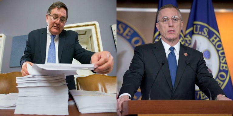 Two Republican congressman saved the life of an unconscious man on Wednesday afternoon after they discovered a person passed out and not breathing on the floor of an elevator in the Rayburn House office building in Washington, D.C. (AP Images)