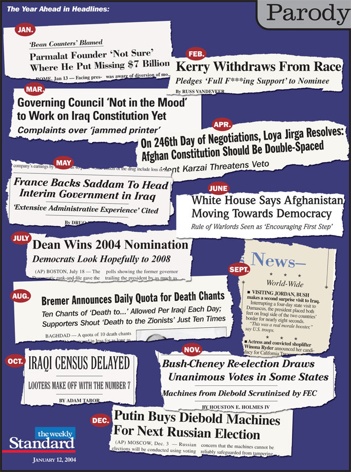 Headlines for the coming year.