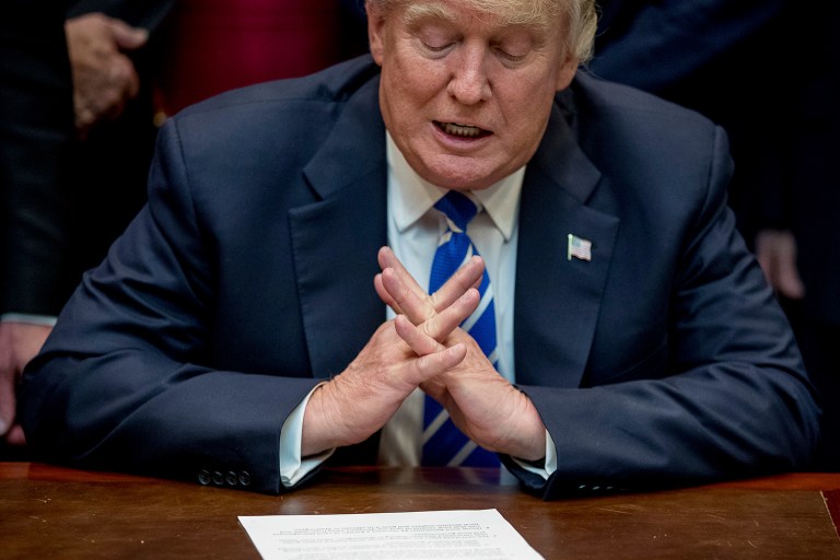 Sean Spicer suggested this week that Trump would lead the Republican effort to overhaul the tax code. (AP Photo/Andrew Harnik)