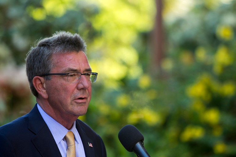 Defense Secretary Ash Carter dismissed President-elect Trump's criticism of the offensive to liberate Mosul, Iraq, from the grip of the Islamic State. (AP Photo/Marco Garcia)