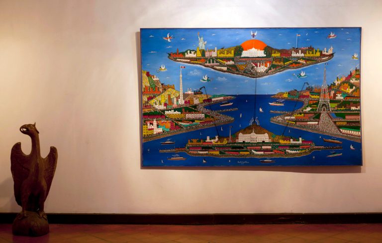 A painting by Haitian artist Prefete Duffaut titled 