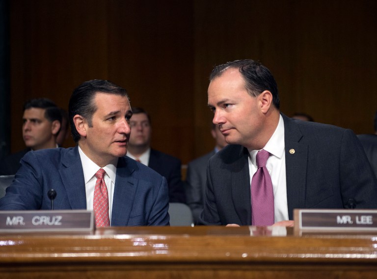 Seven GOP senators with concerns about the AHCA, including Ted Cruz and Mike Lee, met with senior White House staff on Monday. (AP Photo/Molly Riley)