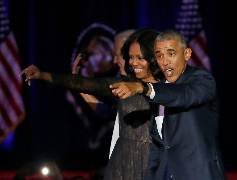 Obama broke from presidential precedent and basically held a campaign rally for his Farewell Address. (AP Photo/Charles Rex Arbogast)
