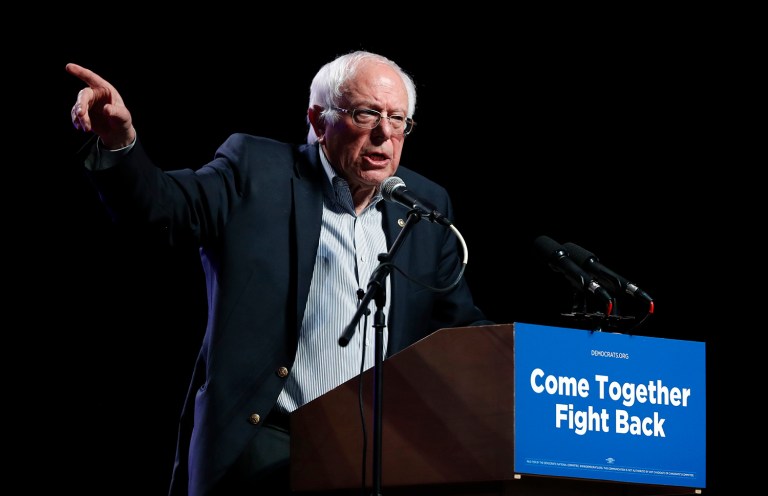 Sen. Bernie Sanders, I-Vt., speaks at a rally for Omaha Democratic mayoral candidate Heath Mello, Thursday, April 20, 2017, in Omaha, Neb. Sanders, who attracted millions of college-aged and young adults to his presidential campaign last year, is following through on a promise he made when he left the race: to promote younger leaders for the Democratic Party. (AP Photo/Charlie Neibergall)