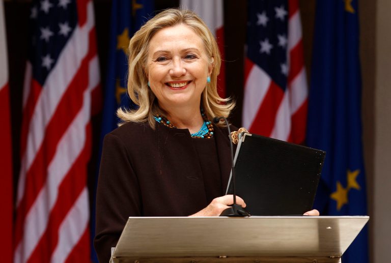 Clinton's security clearance was renewed upon her departure from the State Department in 2013. (AP Photo /Kevin Lamarque, Pool)
