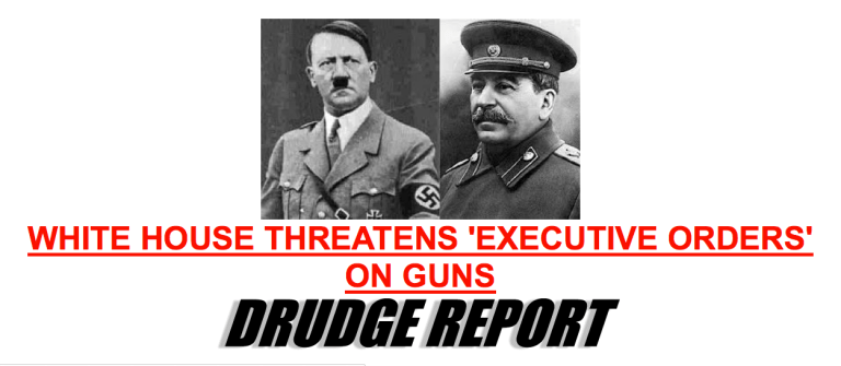 Journalists react in shock to Drudge Report header featuring Hitler and Stalin