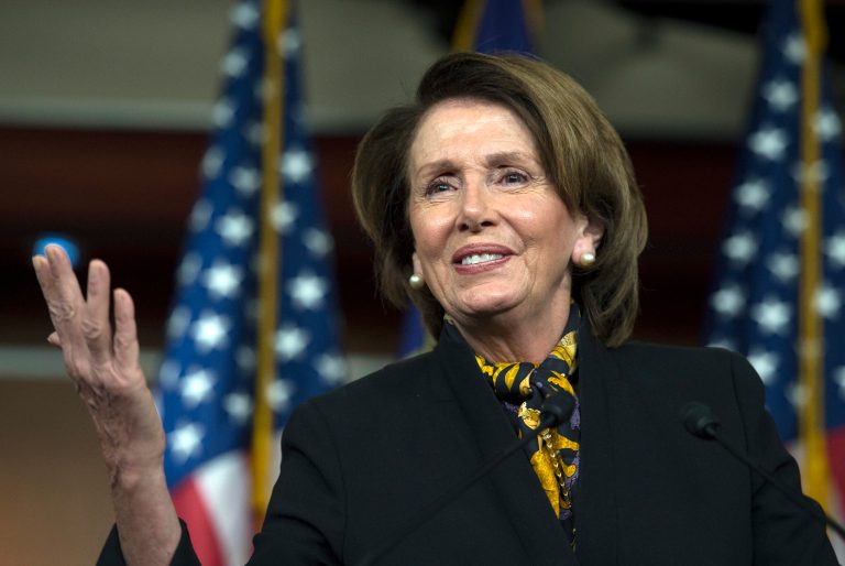 In this March 19, 2015, photo, House Minority Leader Rep. Nancy Pelosi of California speaks during her weekly news conference on Capitol Hill in Washington. (AP Photo/Molly Riley)