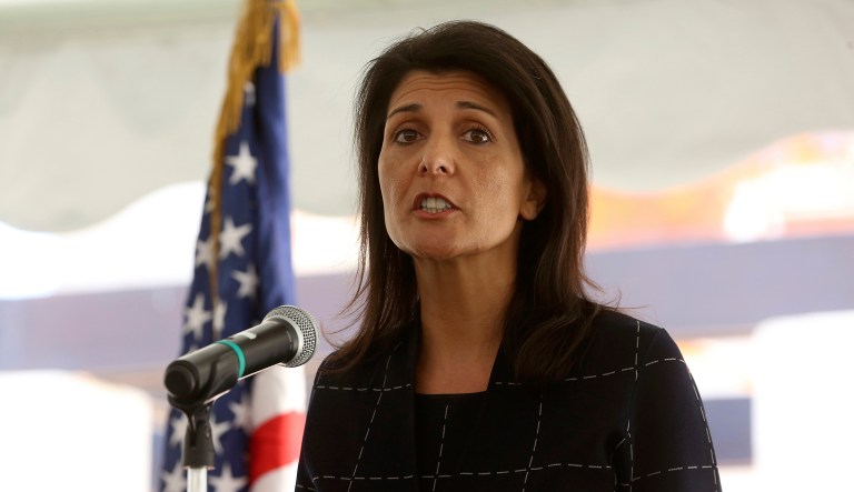 US Ambassador to the UN Nikki Haley said Syrian refugees who have fled their war-torn country don't want their next stop to be the United States. (AP Photo/Raad Adayleh, Pool)