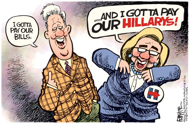Editorial cartoons: Clinton cash