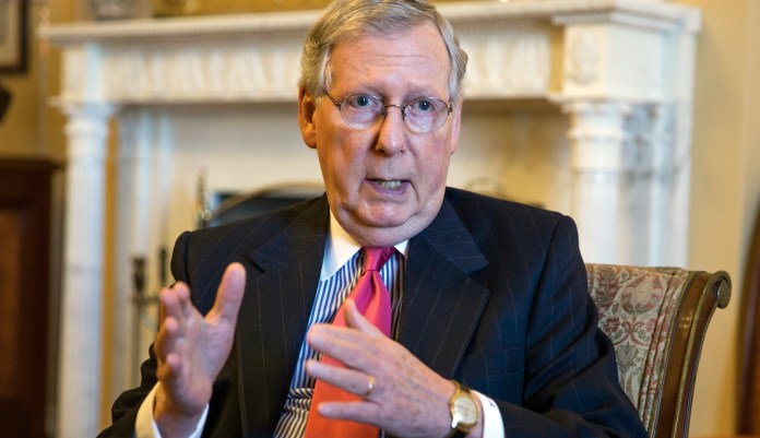"Well, it's impossible to do that. You can't craft any bill that would guarantee no one was in a special category that might get a tax increase," McConnell said. (AP Photo/J. Scott Applewhite)