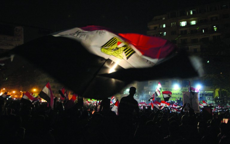 Egyptians celebrate the victory of Mohammed Morsi in Cairo's Tahrir Square Monday, June 25, 2012. The Muslim Brotherhood's Mohammed Morsi was declared the winner of Egypt's first free presidential election Sunday, and he proclaimed himself a leader 