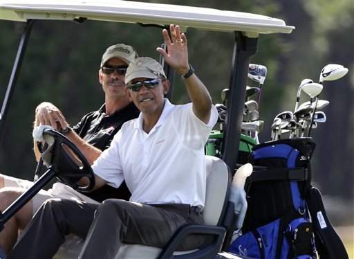 Obama played over 27 hours of golf during his vacation