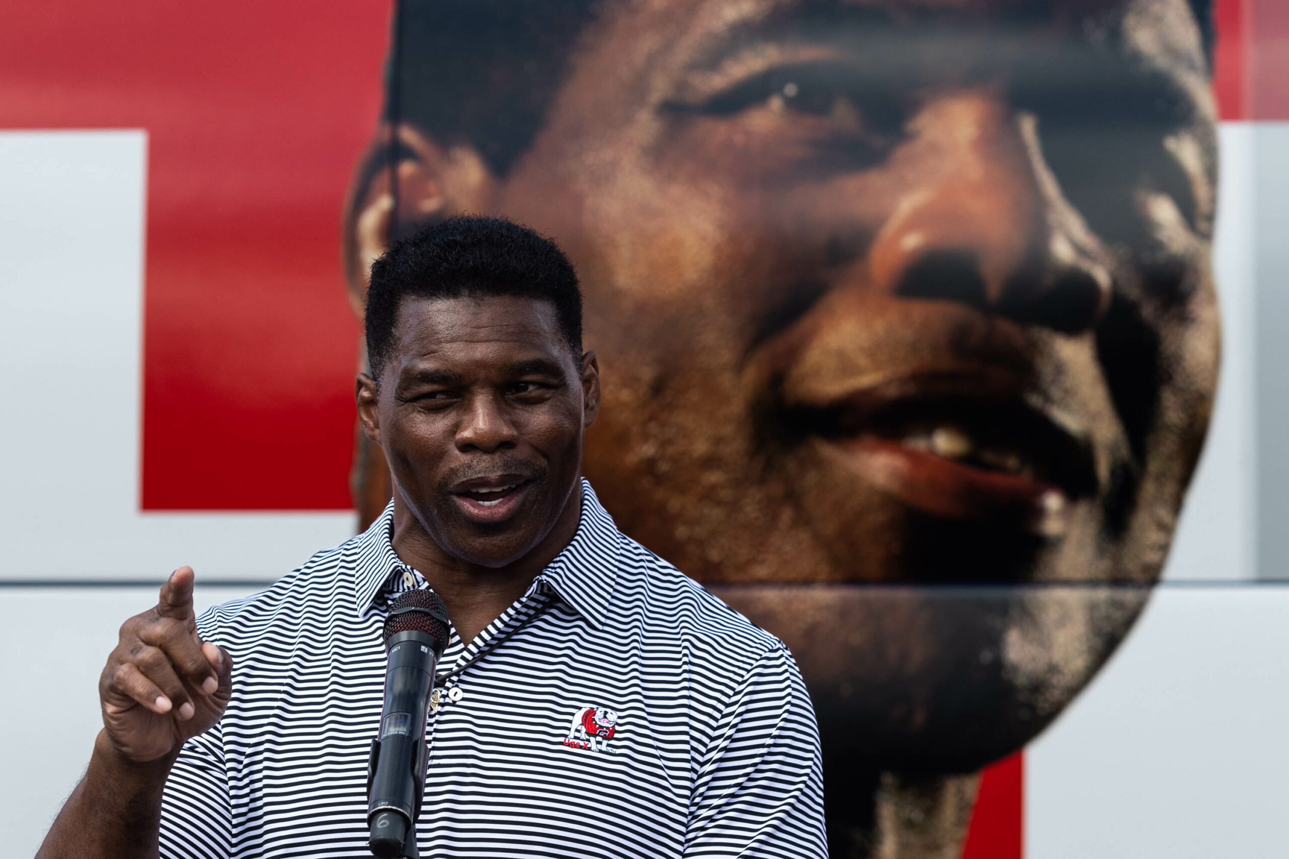 Senate candidate Herschel Walker speaks at a campaign rally, in Hiram, Georgia, Sunday November 6, 2022. Walker is challenging Sen. Raphael Warnock for his Senate seat.






