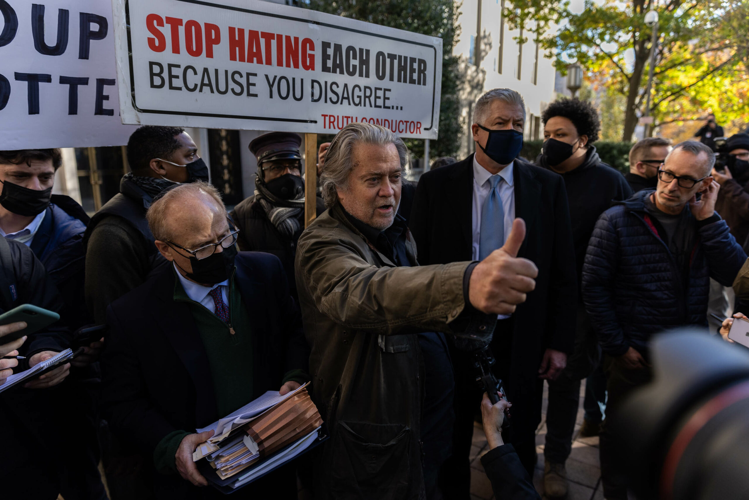 Steve Bannon rails against ‘misdemeanor from hell’ as he’s released ahead of trial