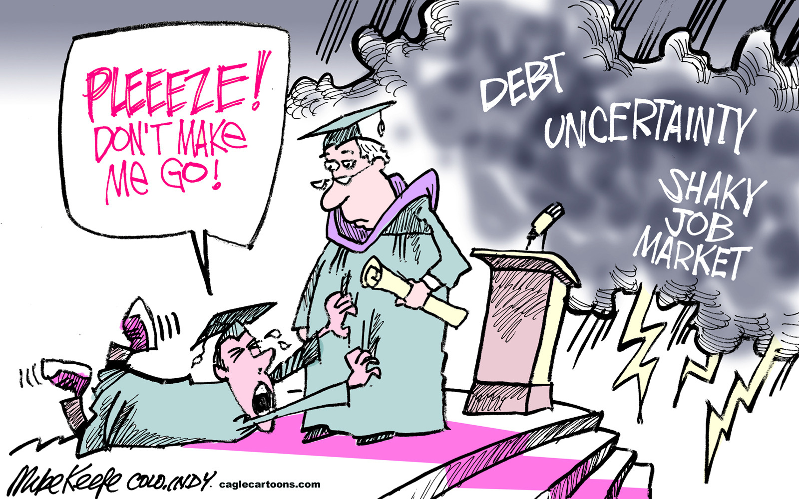 Editorial cartoon: Don’t make me go