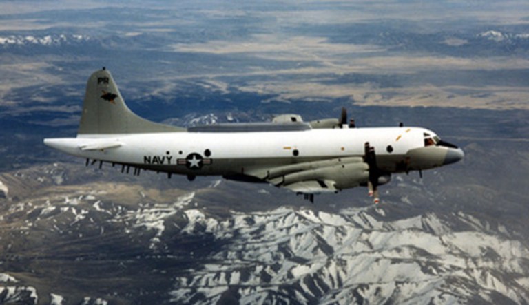 A U.S. Navy EP-3E Aries II maritime patrol aircraft